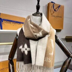 Louis Vuitton Tan and Brown Monogram Scarf